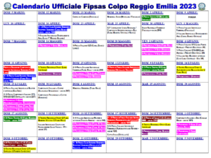 ECCO IL NUOVO CALENDARIO UFFICIALE FIPSAS COLPO REGGIO EMILIA 2023