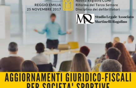 AGGIORNAMENTI GIURIDICO FISCALI PER SOCIETA’ SPORTIVE