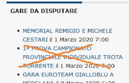 RINVIATA LA 1ª PROVA DEL PROVINCIALE TROTA TORRENTE