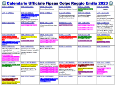 ECCO IL NUOVO CALENDARIO UFFICIALE FIPSAS COLPO REGGIO EMILIA 2023