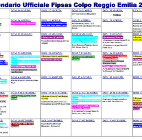 ECCO IL CALENDARIO UFFICIALE FIPSAS COLPO REGGIO EMILIA 2024