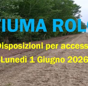 LUNEDI’ 1 GIUGNO 2026 – CHIUSURA SBARRA CAMPO GARA FIUMA ROLO