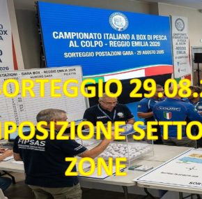 PRE-SORTEGGIO 1ª PROVA CAMPIONATO ITALIANO A BOX DEL 29 AGOSTO IN FIUMA MANDRIA