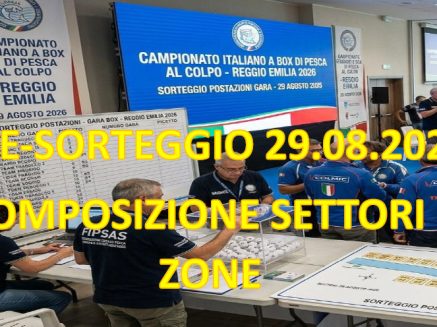 PRE-SORTEGGIO 1ª PROVA CAMPIONATO ITALIANO A BOX DEL 29 AGOSTO IN FIUMA MANDRIA