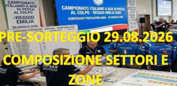 PRE-SORTEGGIO 1ª PROVA CAMPIONATO ITALIANO A BOX DEL 29 AGOSTO IN FIUMA MANDRIA