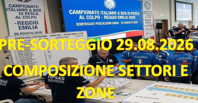 PRE-SORTEGGIO 1ª PROVA CAMPIONATO ITALIANO A BOX DEL 29 AGOSTO IN FIUMA MANDRIA